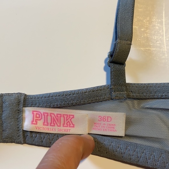 Grey Lace Date Demi Bra 36D Clip for racerback lined no push up - Picture 5 of 10